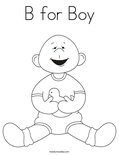 B for Boy Coloring Page