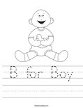 B for Boy Worksheet