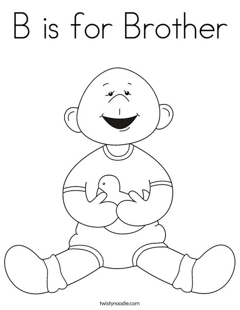 Baby Boy with Ducky Coloring Page