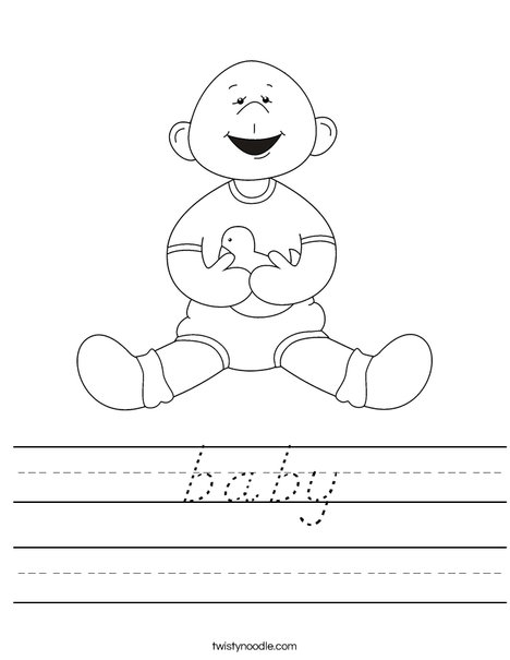 Baby Boy with Ducky Worksheet