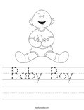Baby Boy Worksheet