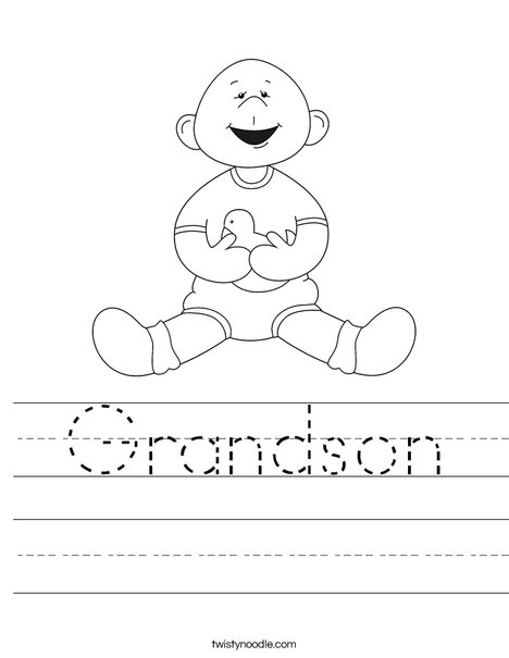 Baby Boy with Ducky Worksheet