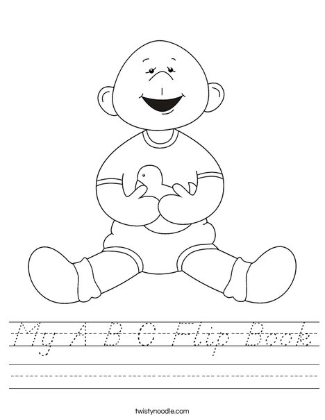 Baby Boy with Ducky Worksheet