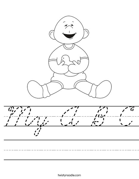 Baby Boy with Ducky Worksheet