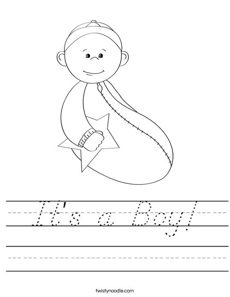 Baby boy with Star Worksheet