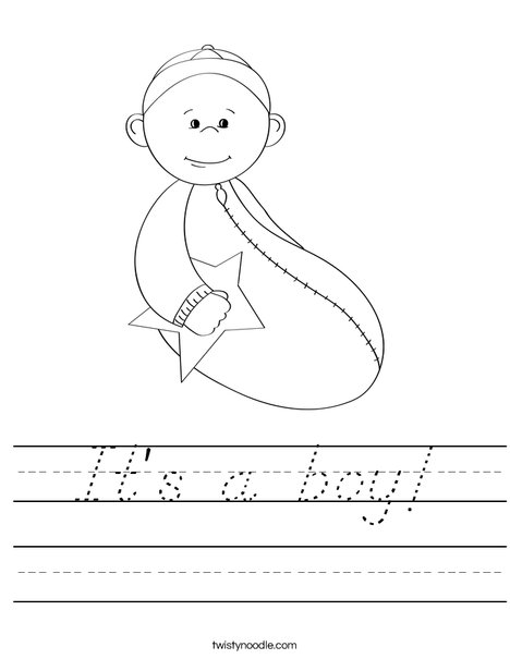 Baby boy with Star Worksheet