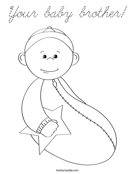 Baby boy with Star Coloring Page