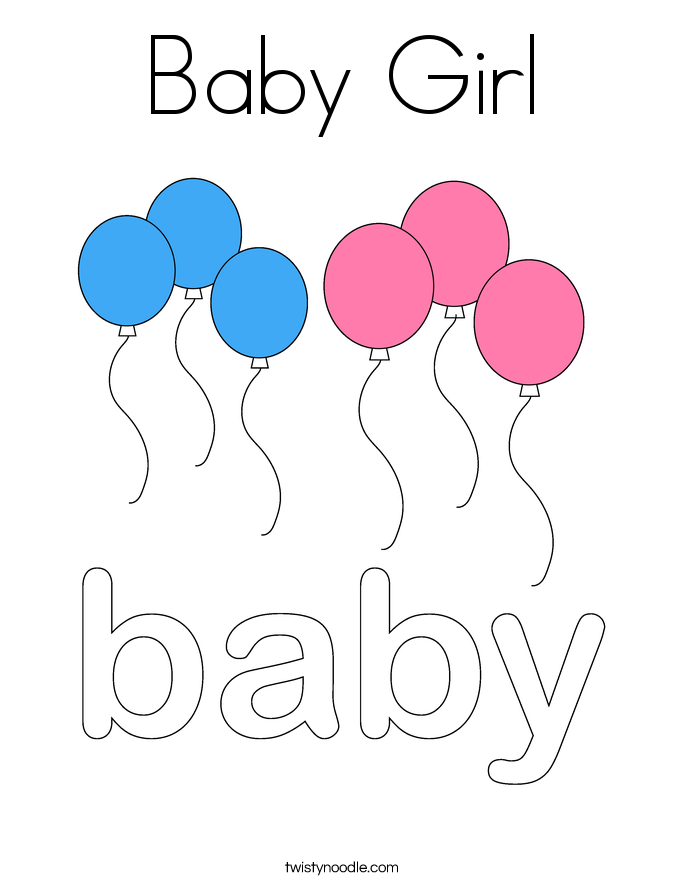 Baby Girl Coloring Page