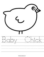 Baby  Chick Handwriting Sheet