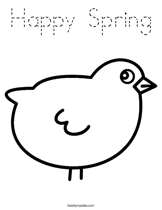 Happy Spring Coloring Page