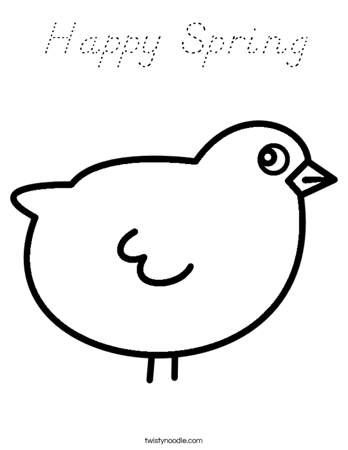 Happy Spring Coloring Page