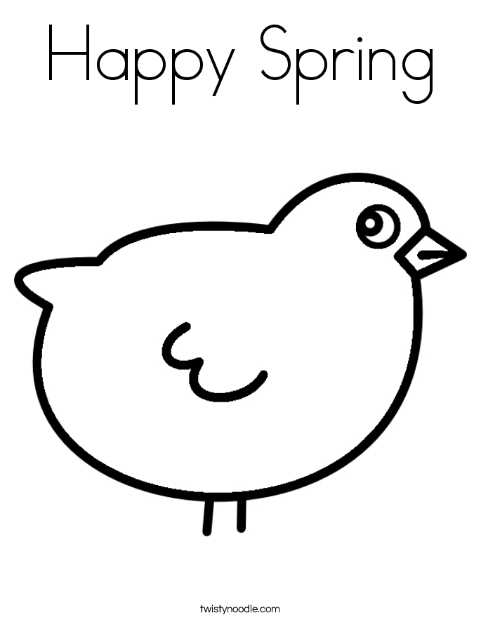 Happy Spring Coloring Page