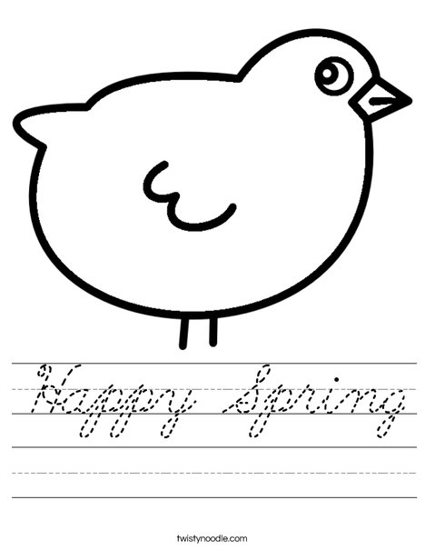 Baby Chick Worksheet