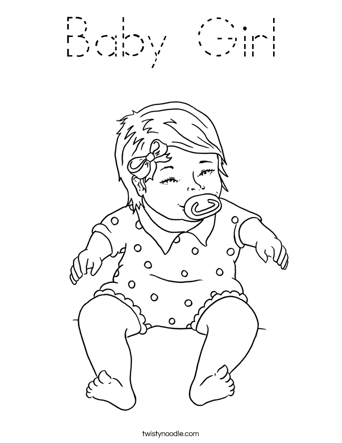 Baby Girl Coloring Page