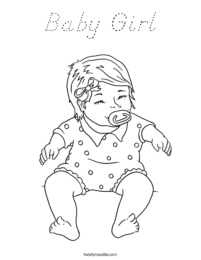 Baby Girl Coloring Page