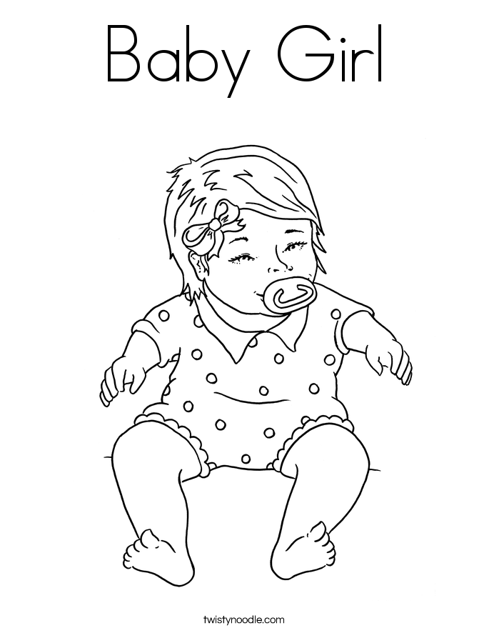 Baby Girl Coloring Page