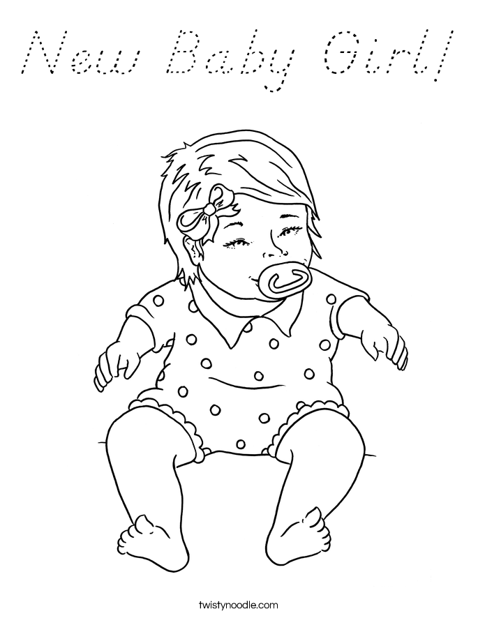New Baby Girl! Coloring Page