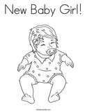 New Baby Girl Coloring Page