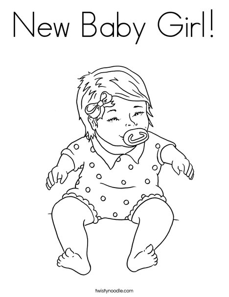 Baby Girl Coloring Page