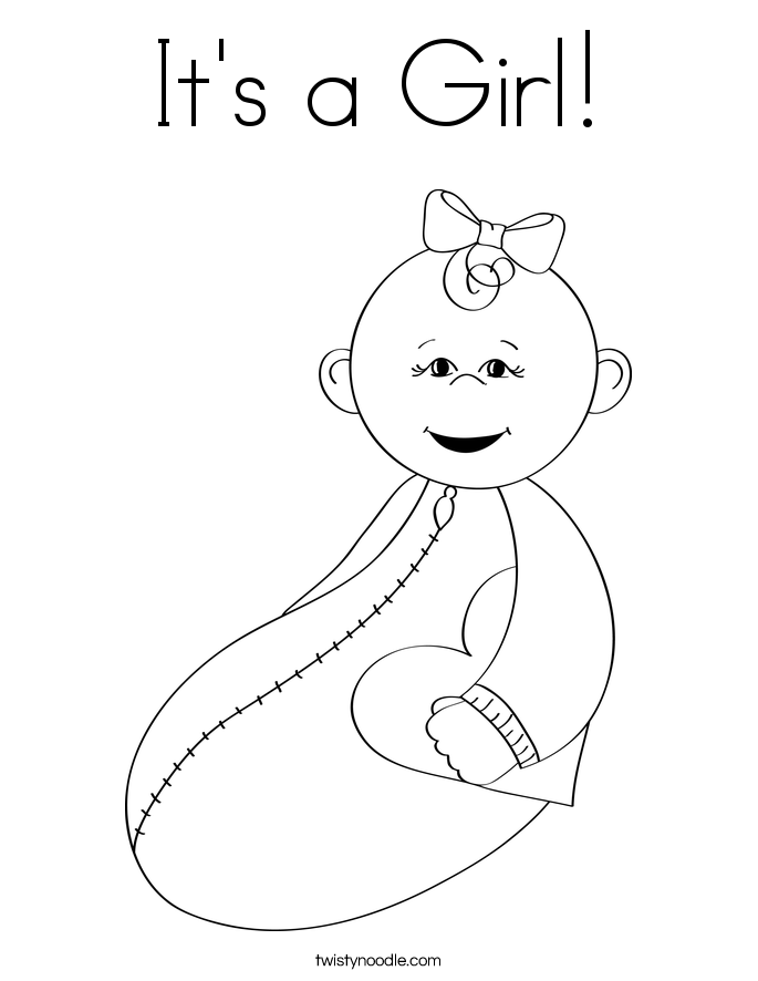 It's a Girl Coloring Page - Twisty Noodle