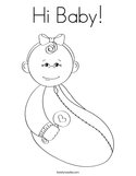 Hi Baby Coloring Page