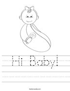 Hi Baby Handwriting Sheet
