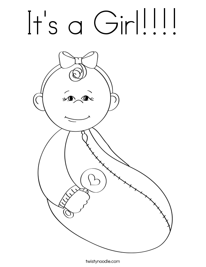 It's a Girl!!!! Coloring Page