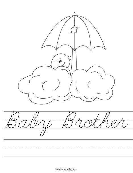 Baby in the clouds Worksheet