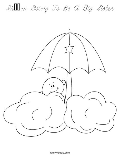 Baby in the clouds Coloring Page