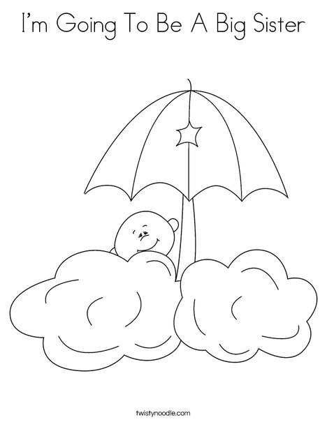 Baby in the clouds Coloring Page