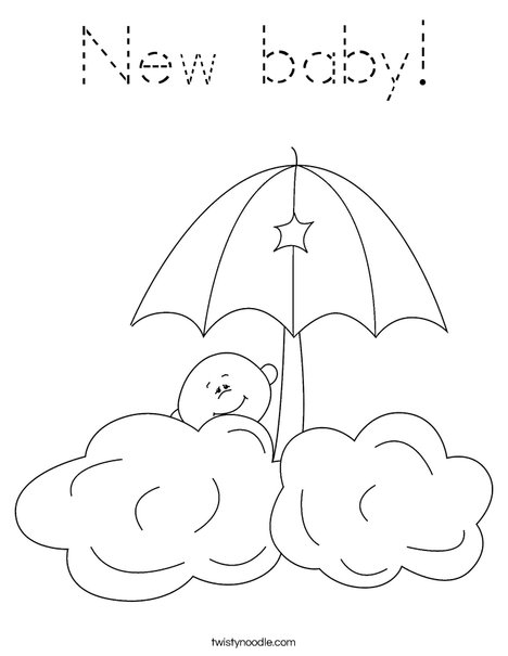 Baby in the clouds Coloring Page