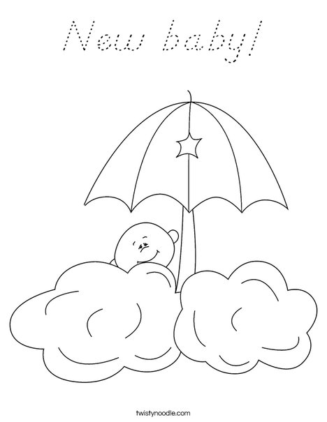Baby in the clouds Coloring Page