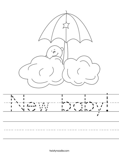 Baby in the clouds Worksheet