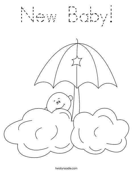 Baby in the clouds Coloring Page