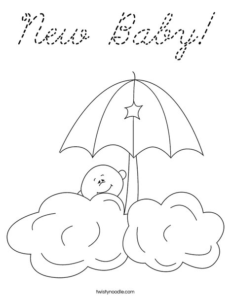 Baby in the clouds Coloring Page