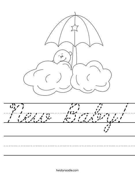 Baby in the clouds Worksheet