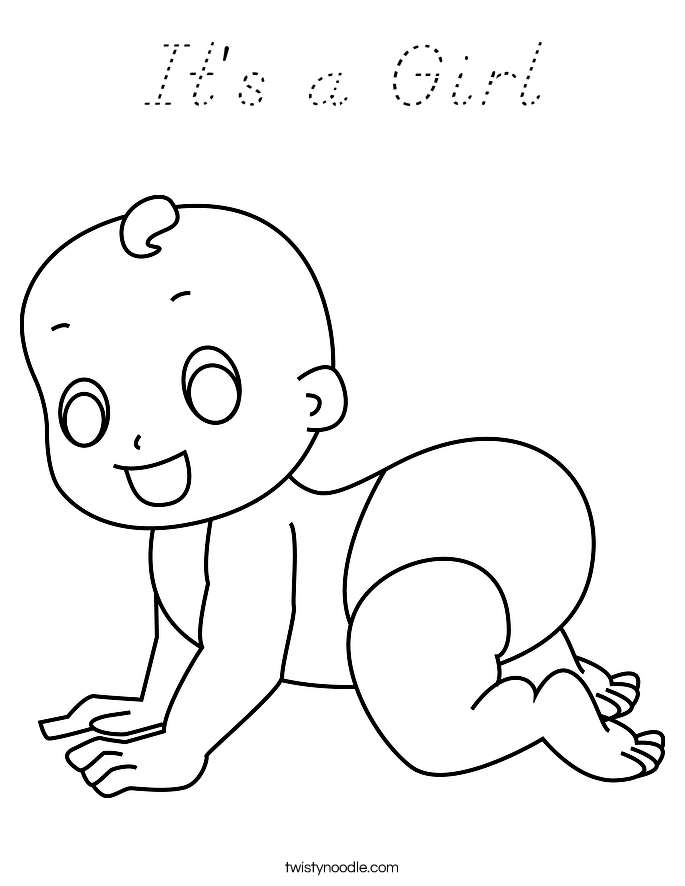 It's a Girl Coloring Page