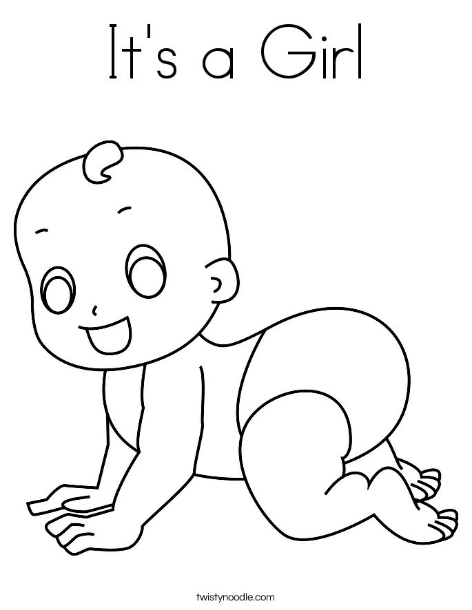 It's a Girl Coloring Page