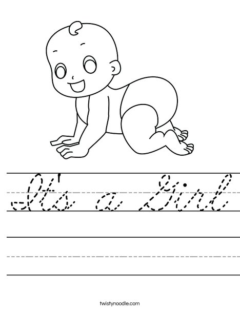 Baby in umbrella Worksheet