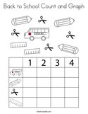 Back to School Count and Graph Coloring Page