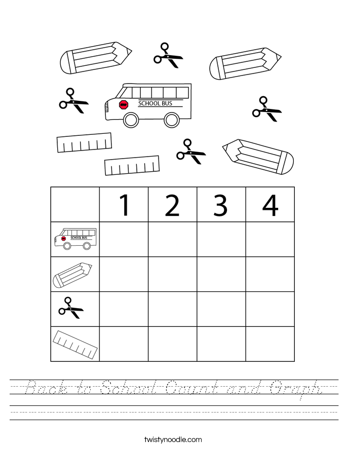 Back to School Count and Graph Worksheet