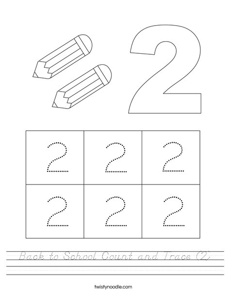 Back to School Count and Trace (2) Worksheet