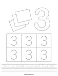 Back to School Count and Trace (3) Worksheet