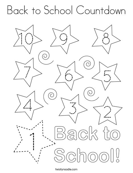 Back to School Countdown Coloring Page