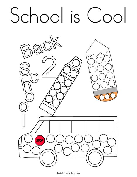 Back to School Dot Painting Coloring Page
