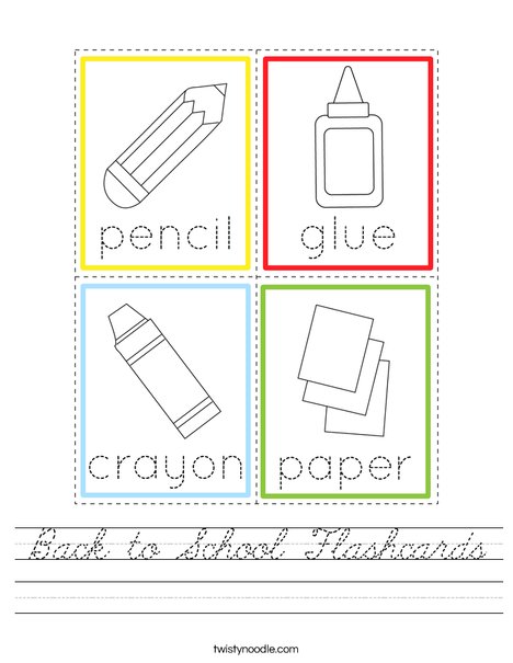 Back to School Flashcards Worksheet