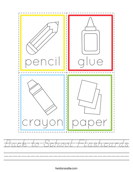 Back to School Flashcards Worksheet
