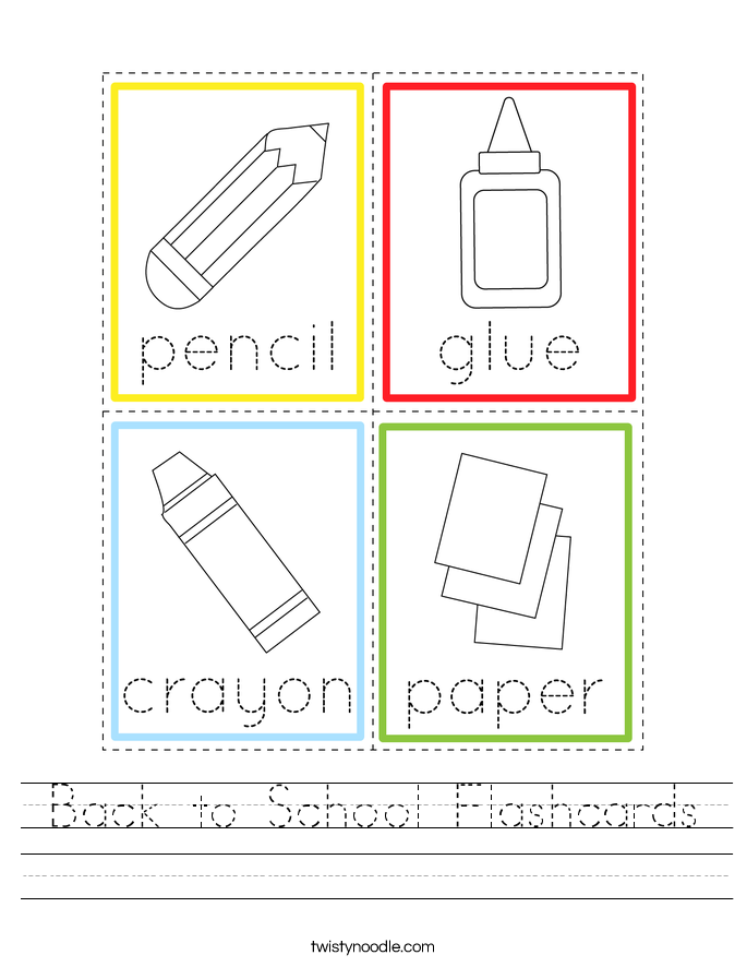 Back to School Flashcards Worksheet
