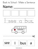 Back to School- Make a Sentence Coloring Page