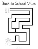 Back to School Maze Coloring Page
